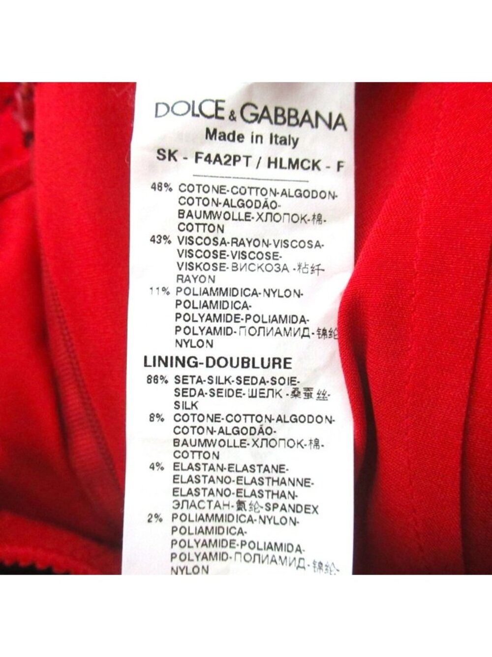 Dolce & Gabbana Knee Length Flower Lace Skirt 40 Red Black - Picture 4 of 5